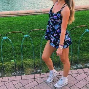 Forever21 Neon Flower Romper